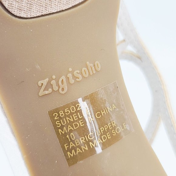 Zigi Soho Sandals SUNELLE Silver Satin Crystal Rhinestone Jeweled Heels Size 10 - Picture 7 of 7